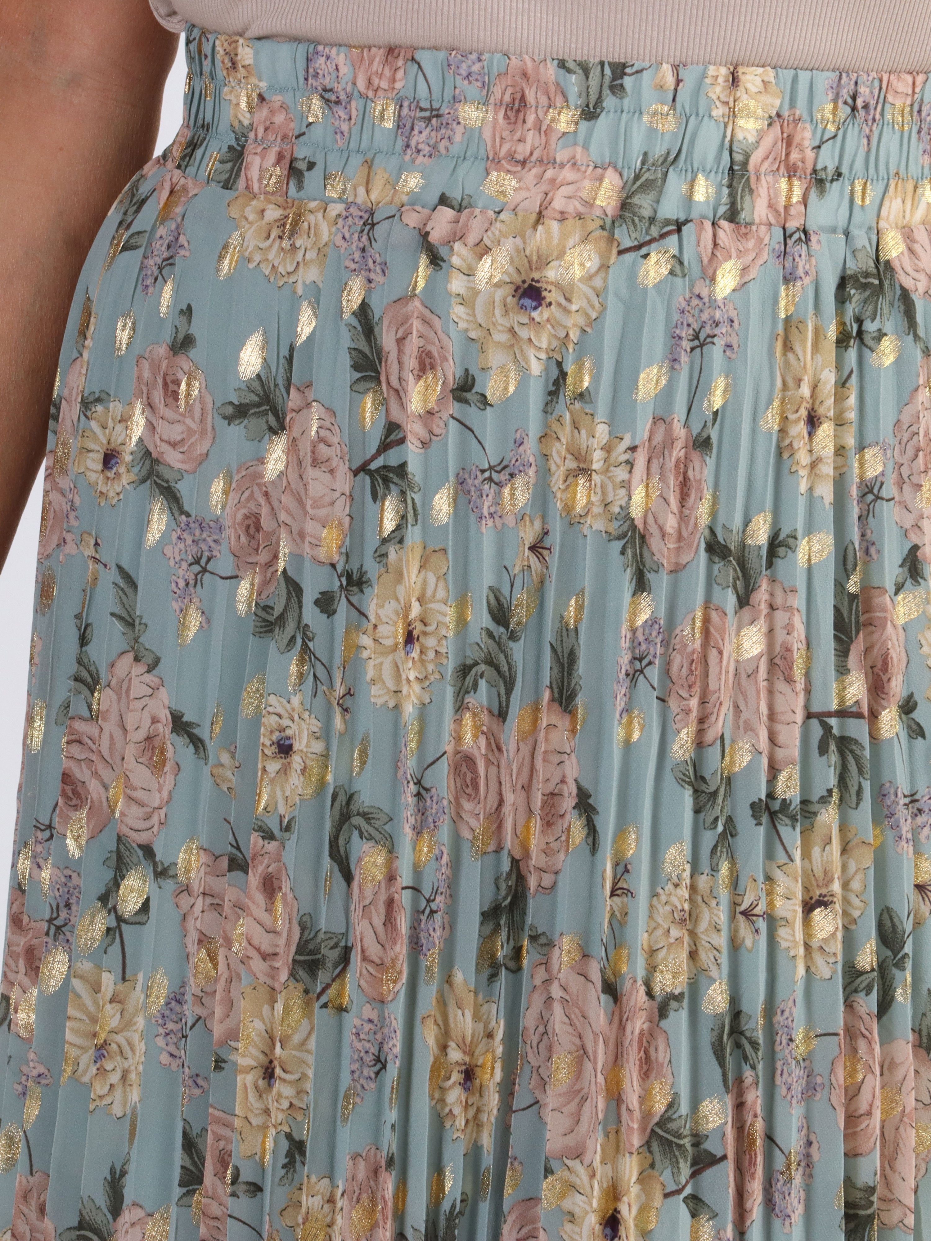 Josefine - Söt plisserad kjol med blommigt mönster